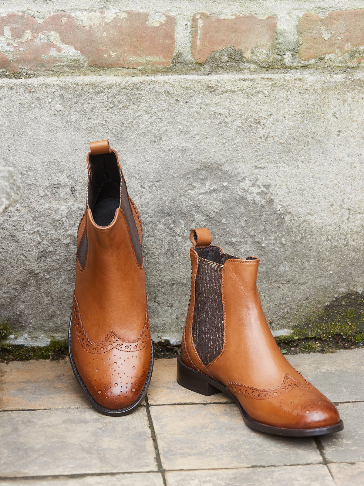 Chelsea boots met gebloemde neus voor dames