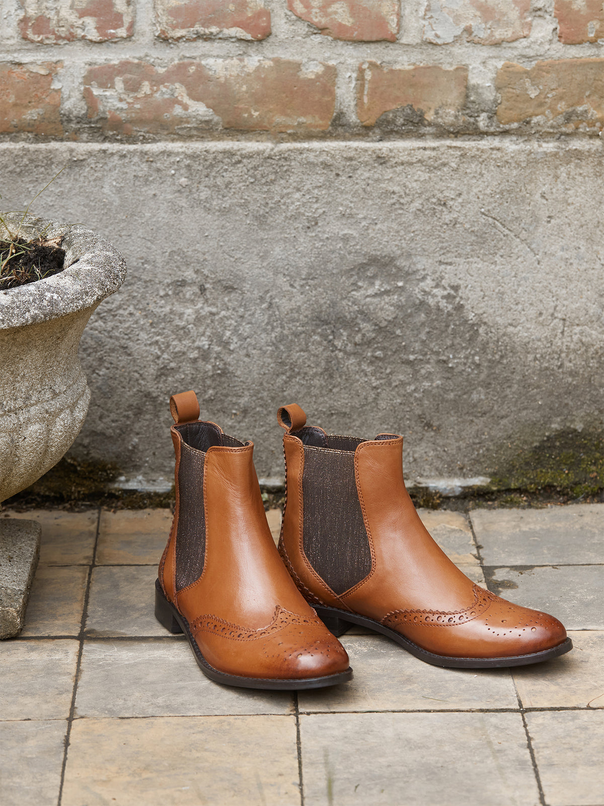 Chelsea boots met gebloemde neus voor dames