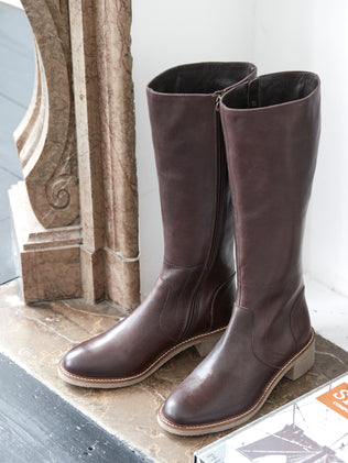 Bottes cuir à talon femme