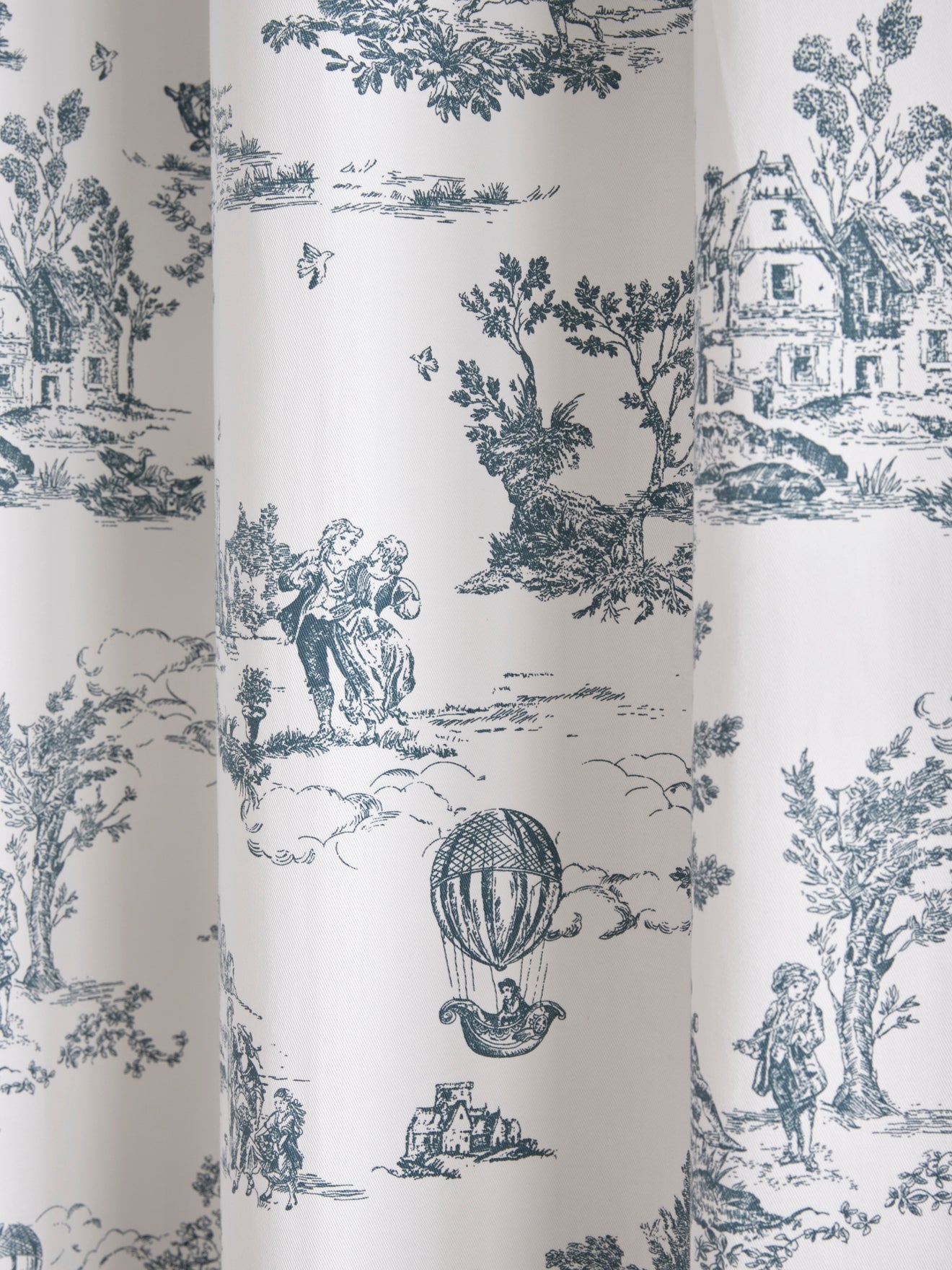 Gordijn in "toile de Jouy"-stijl met fronslint