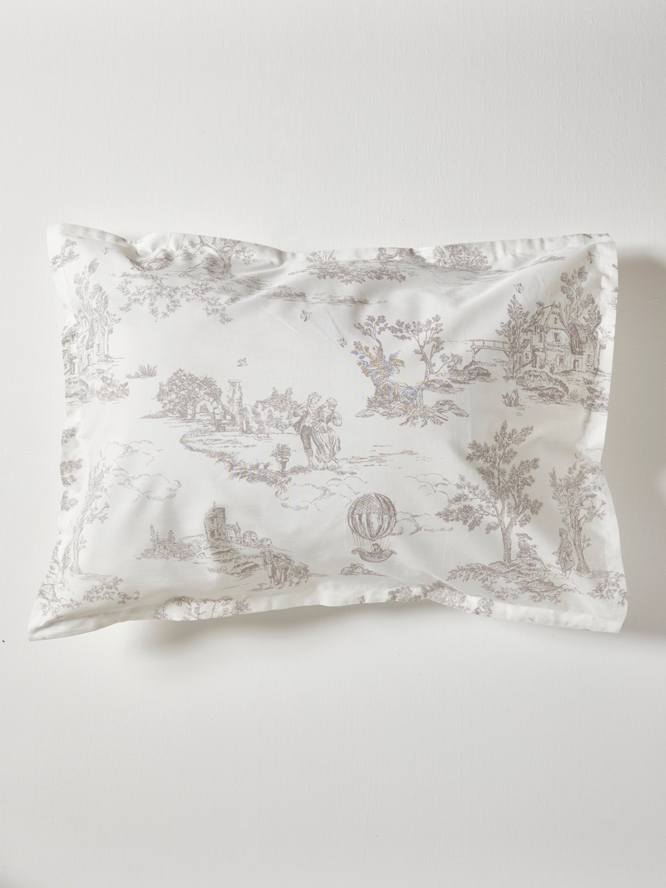 Taie d'oreiller percale de coton "Esprit Toile de Jouy"
