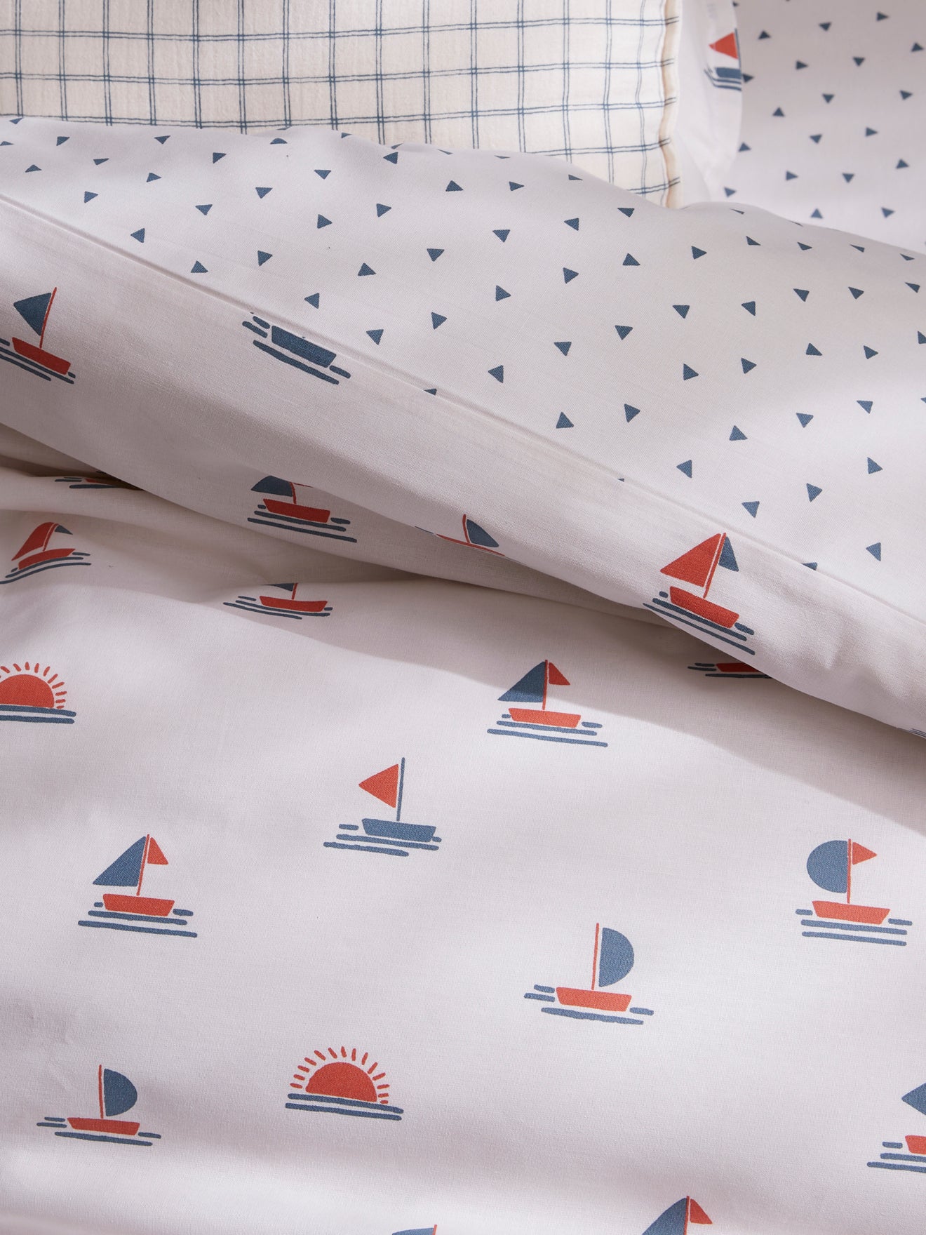 Housse de couette coton "Flots bleus"