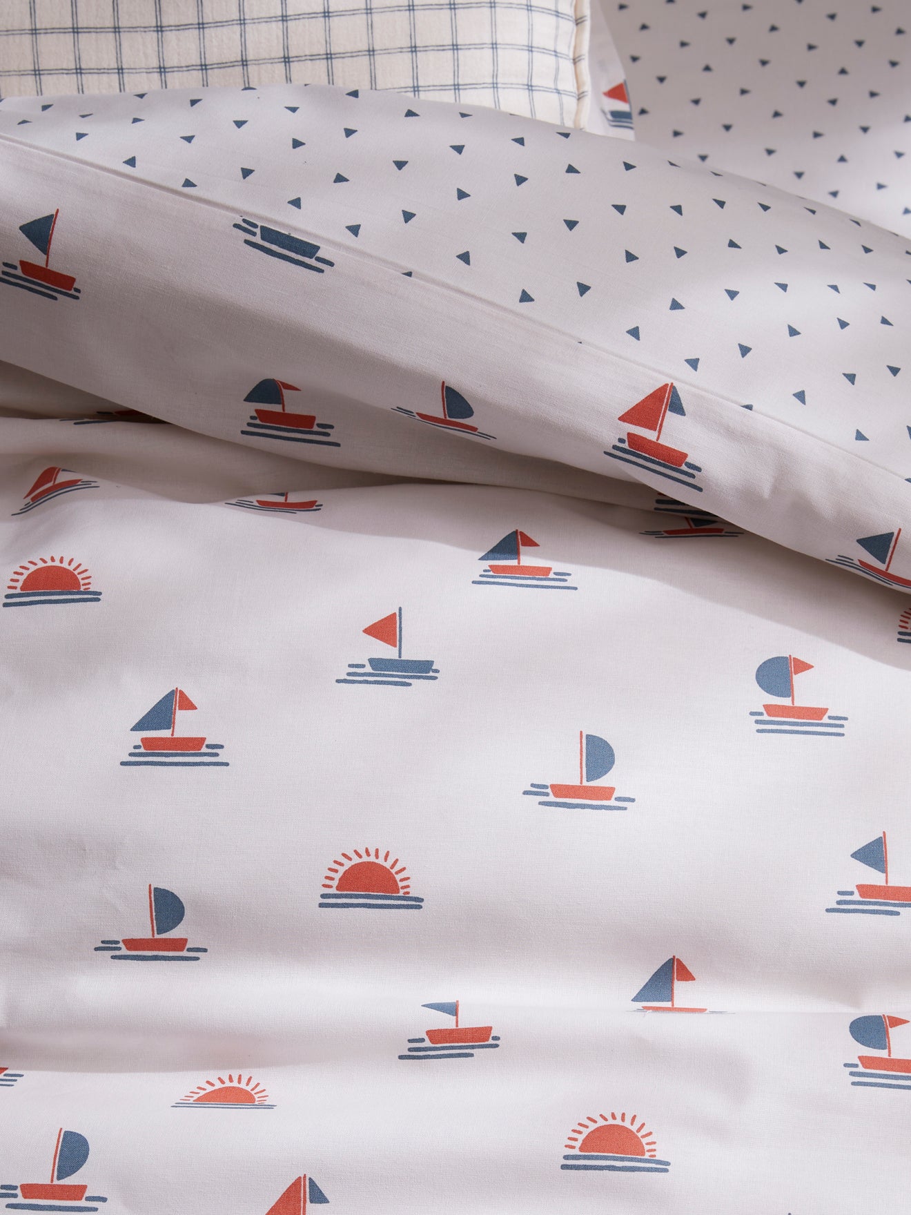 Housse de couette coton "Flots bleus"