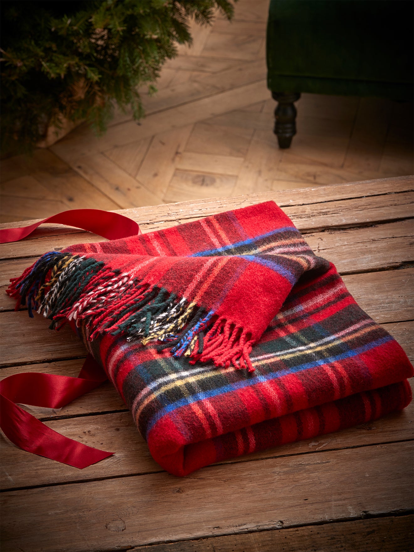 Plaid écossais laine majoritaire