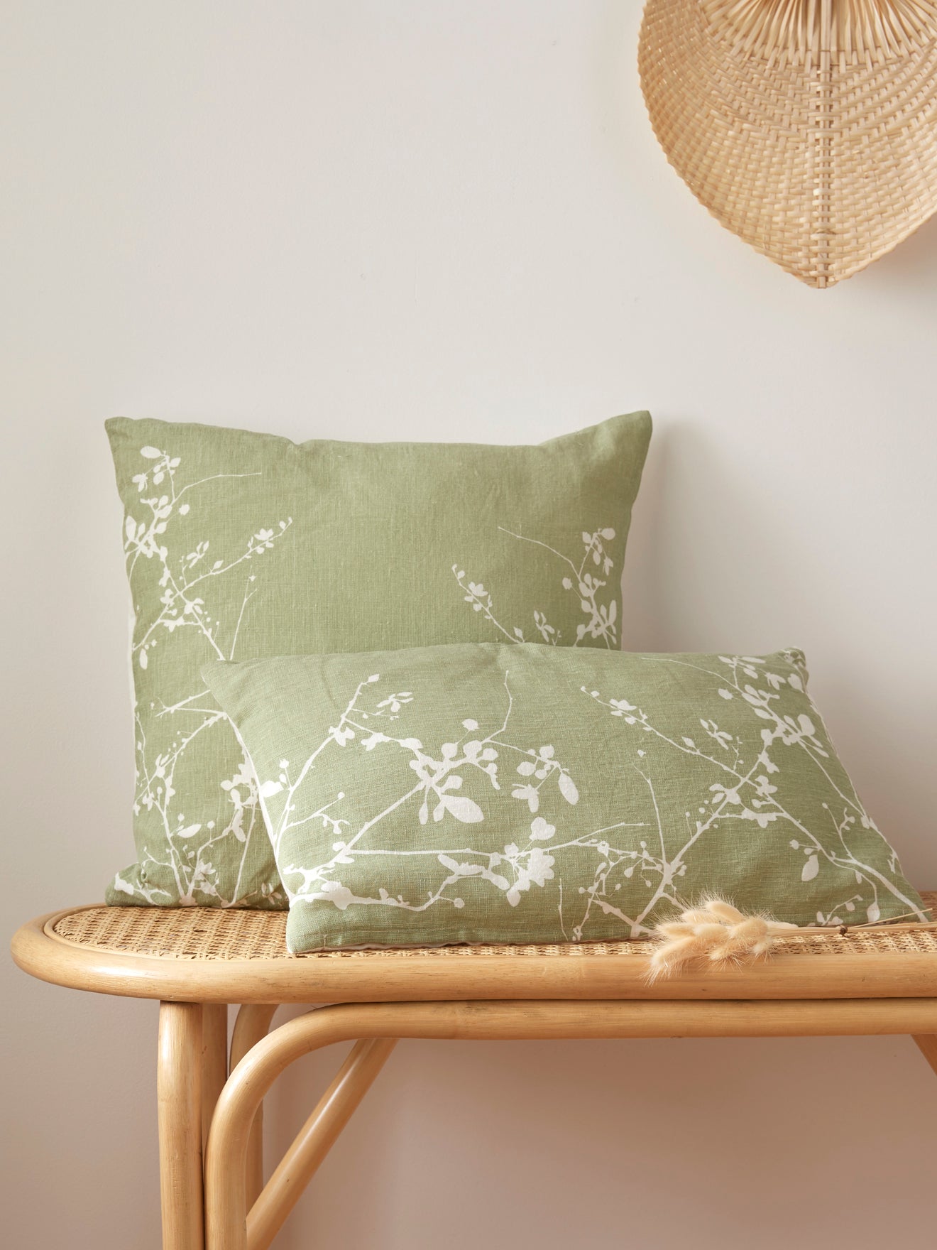 Housse de coussin fleurie pur lin