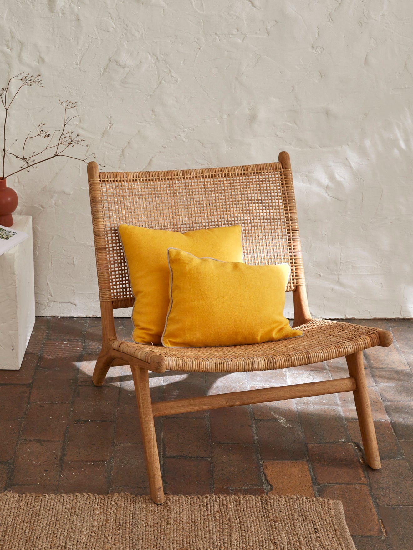 Housse de coussin unie en lin