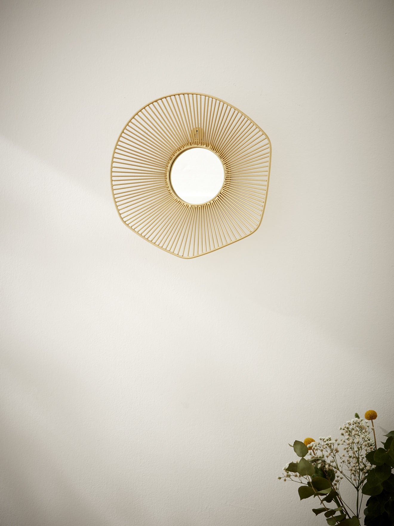 Miroir fleur métal