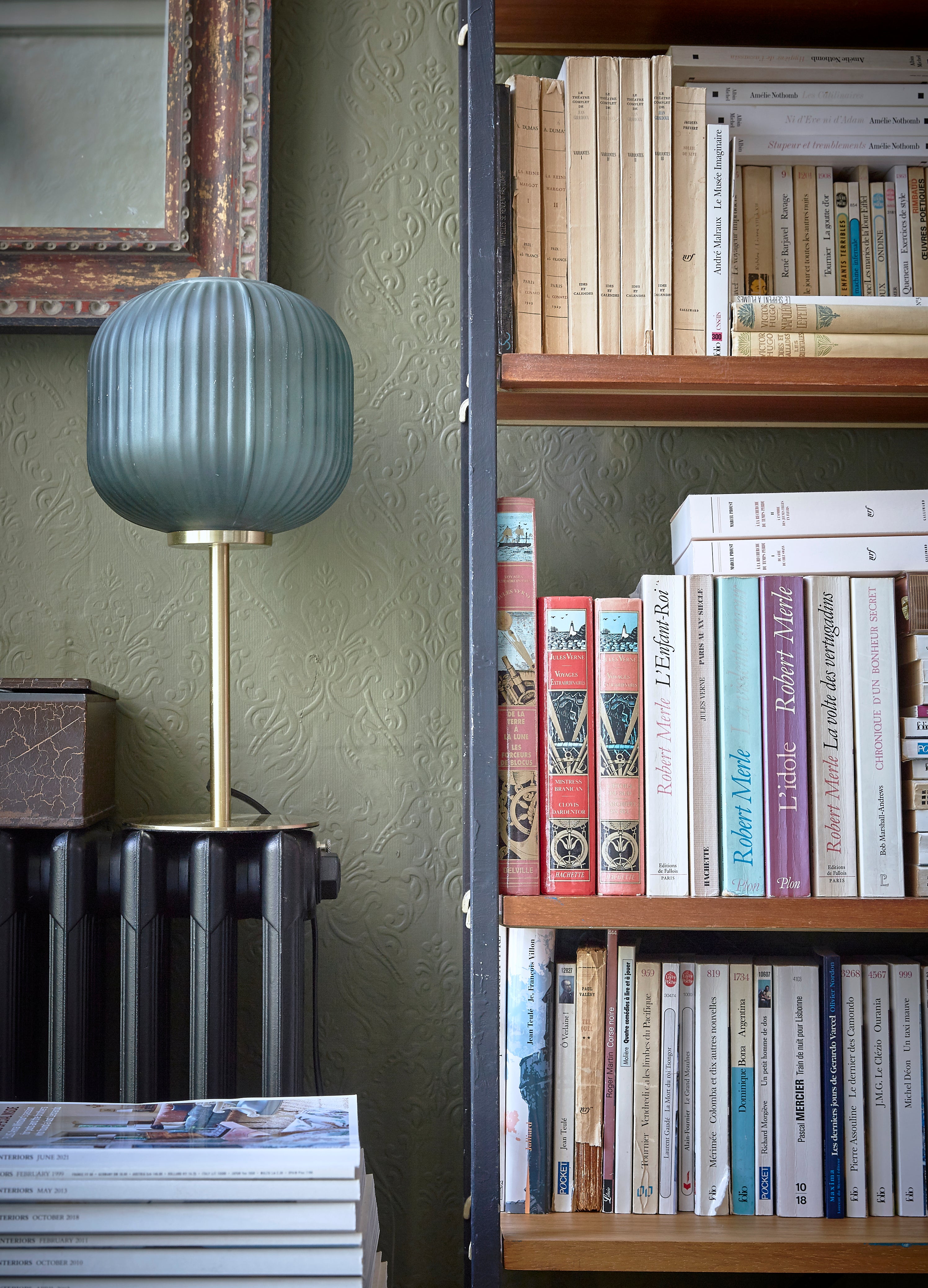 Lampe métal et verre strié