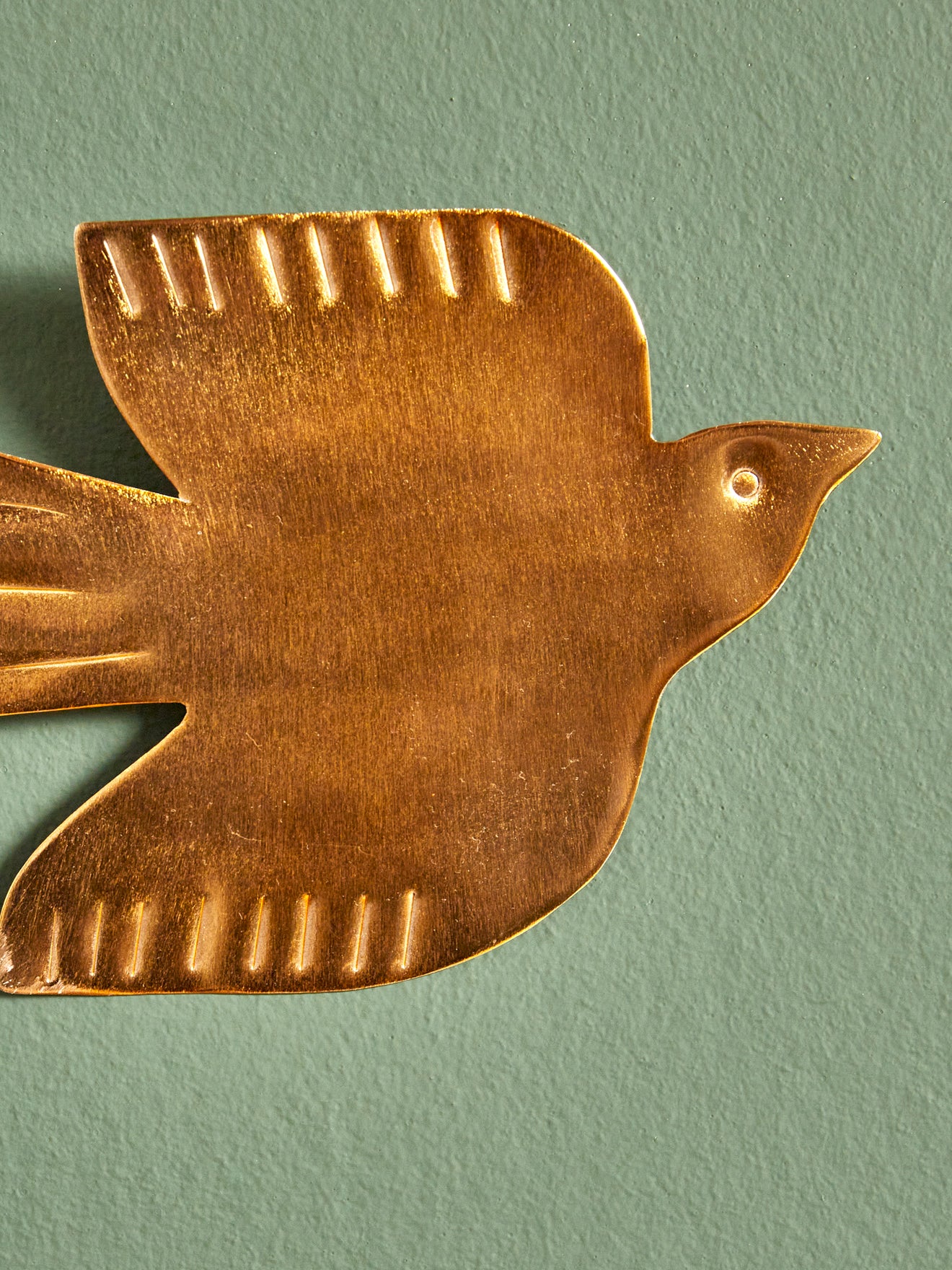 Déco murale oiseau laiton