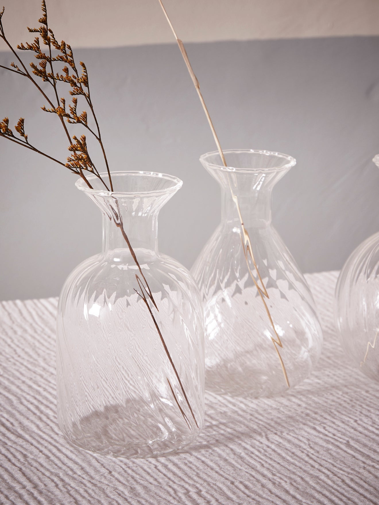 Vaasjes in glas, set van 3