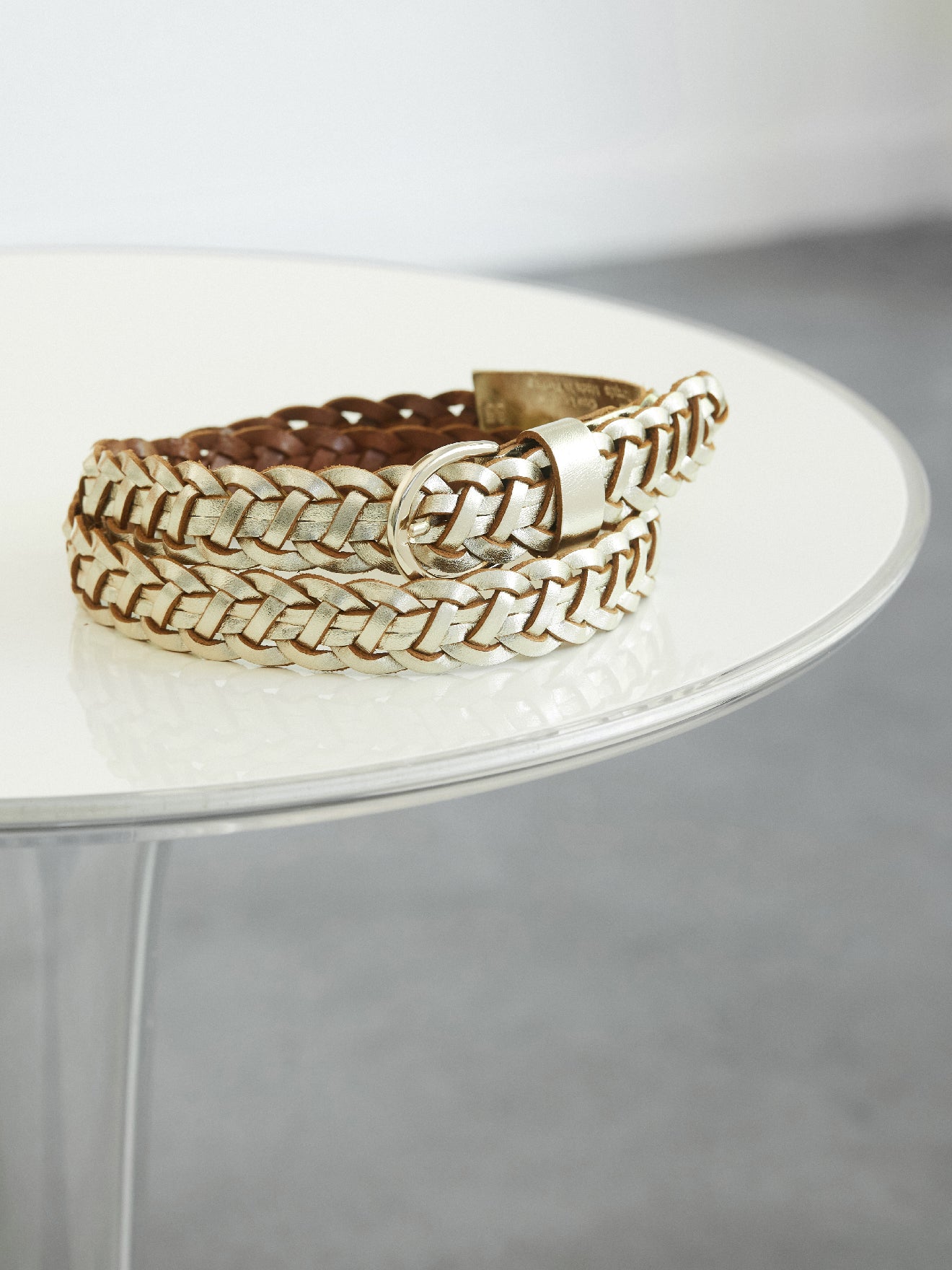 Ceinture tressée femme en cuir