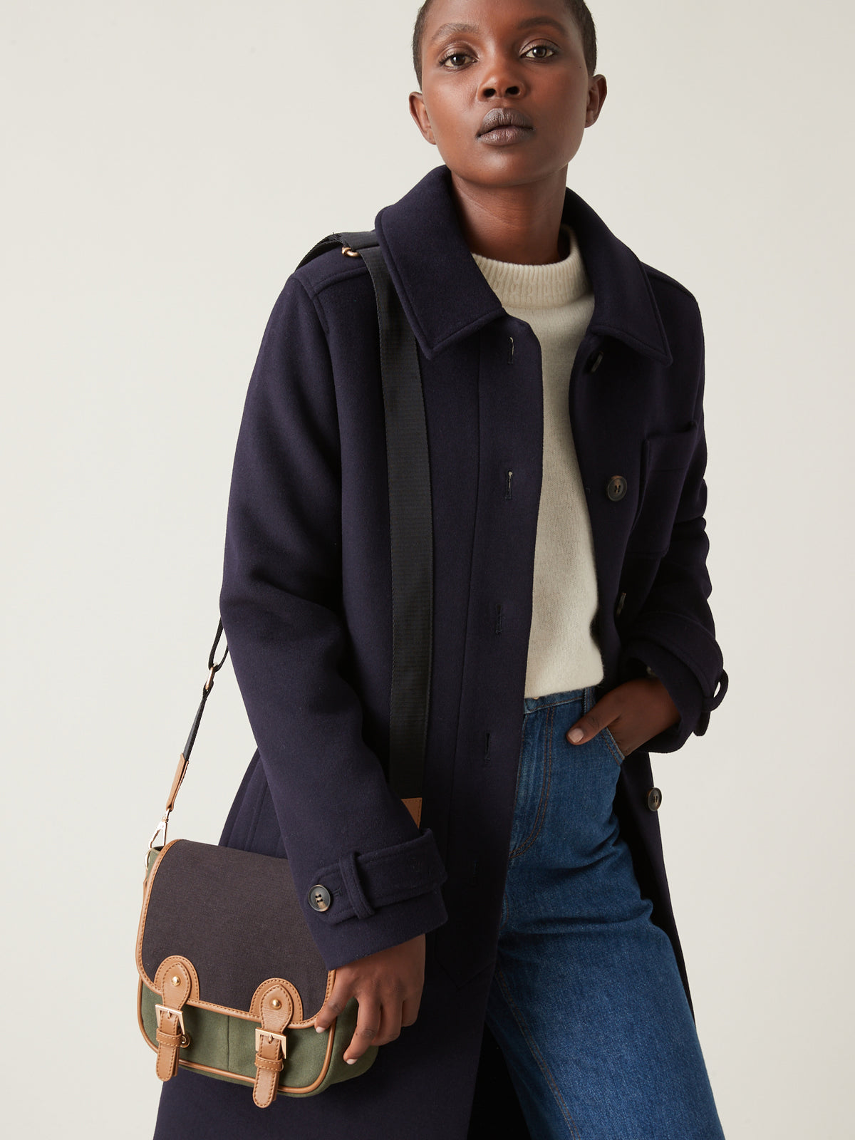 Sac besace bi-matière - Collection Maroquinerie Cyrillus