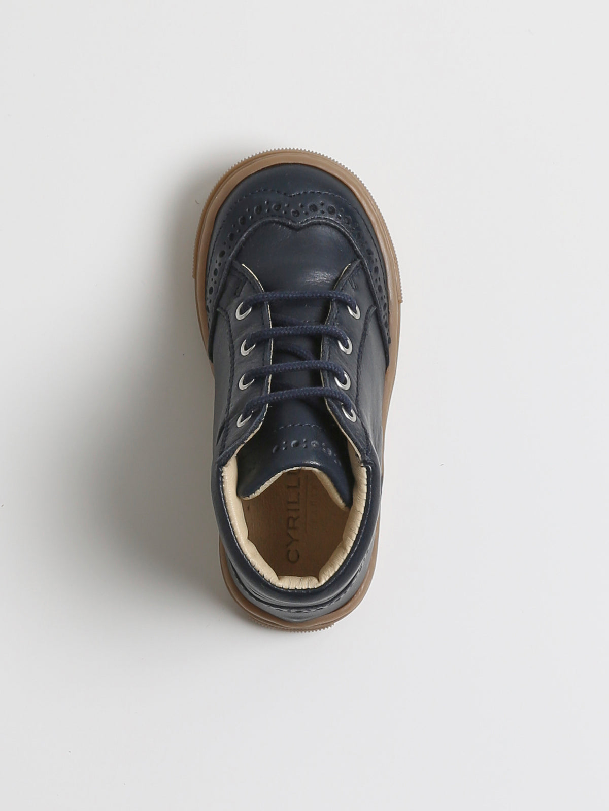 Leren babysneakers met veters