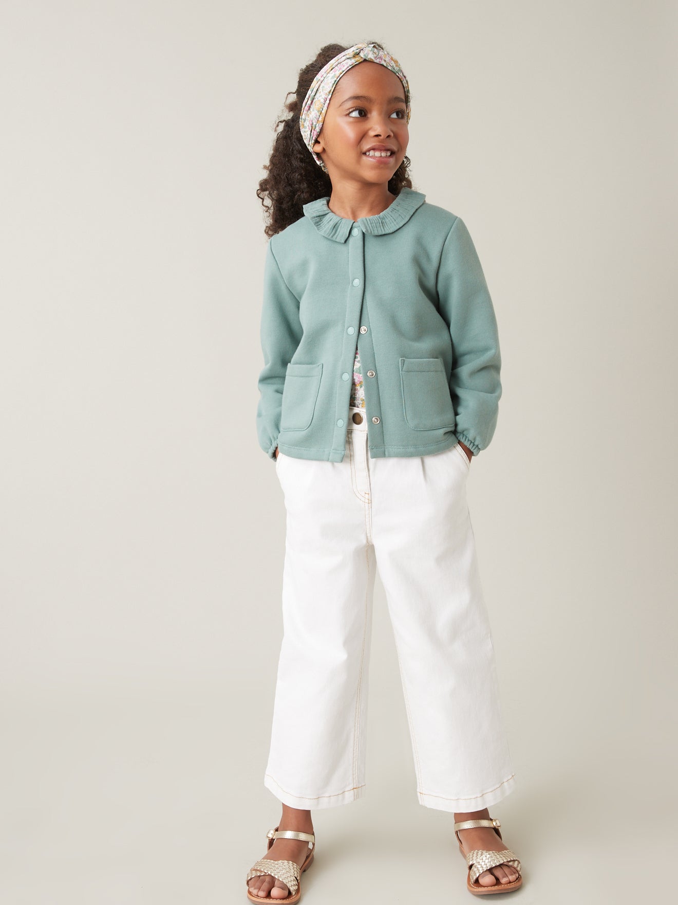 Cardigan fille en coton biologique
