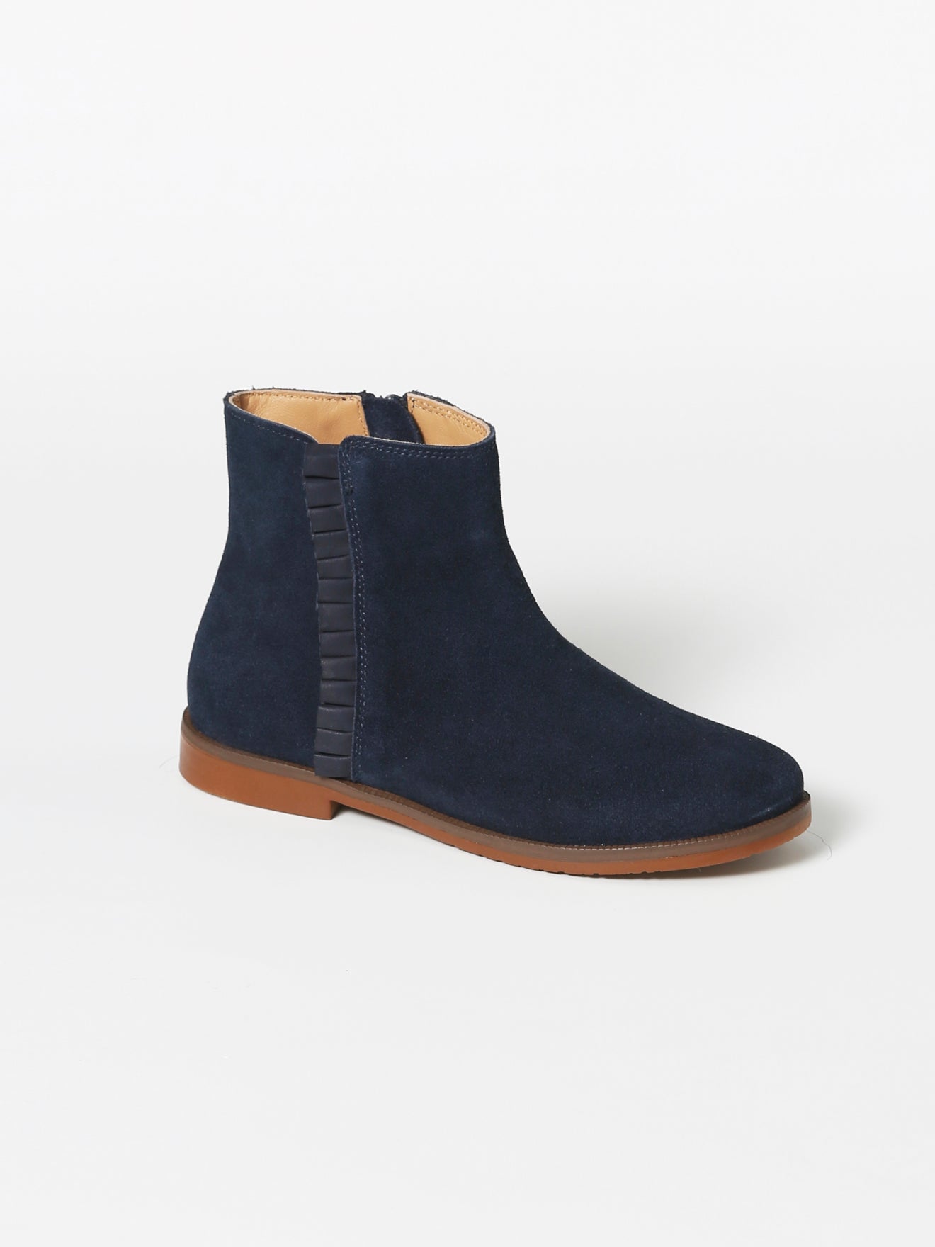 Leren meisjesboots met ruches