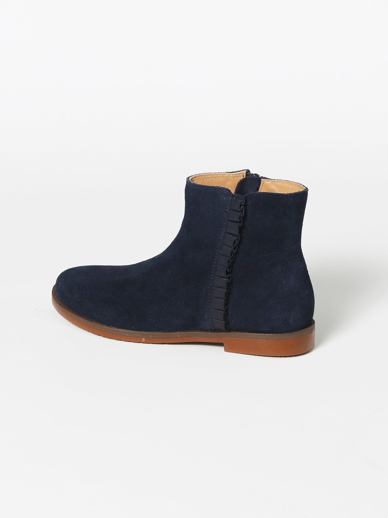Leren meisjesboots met ruches