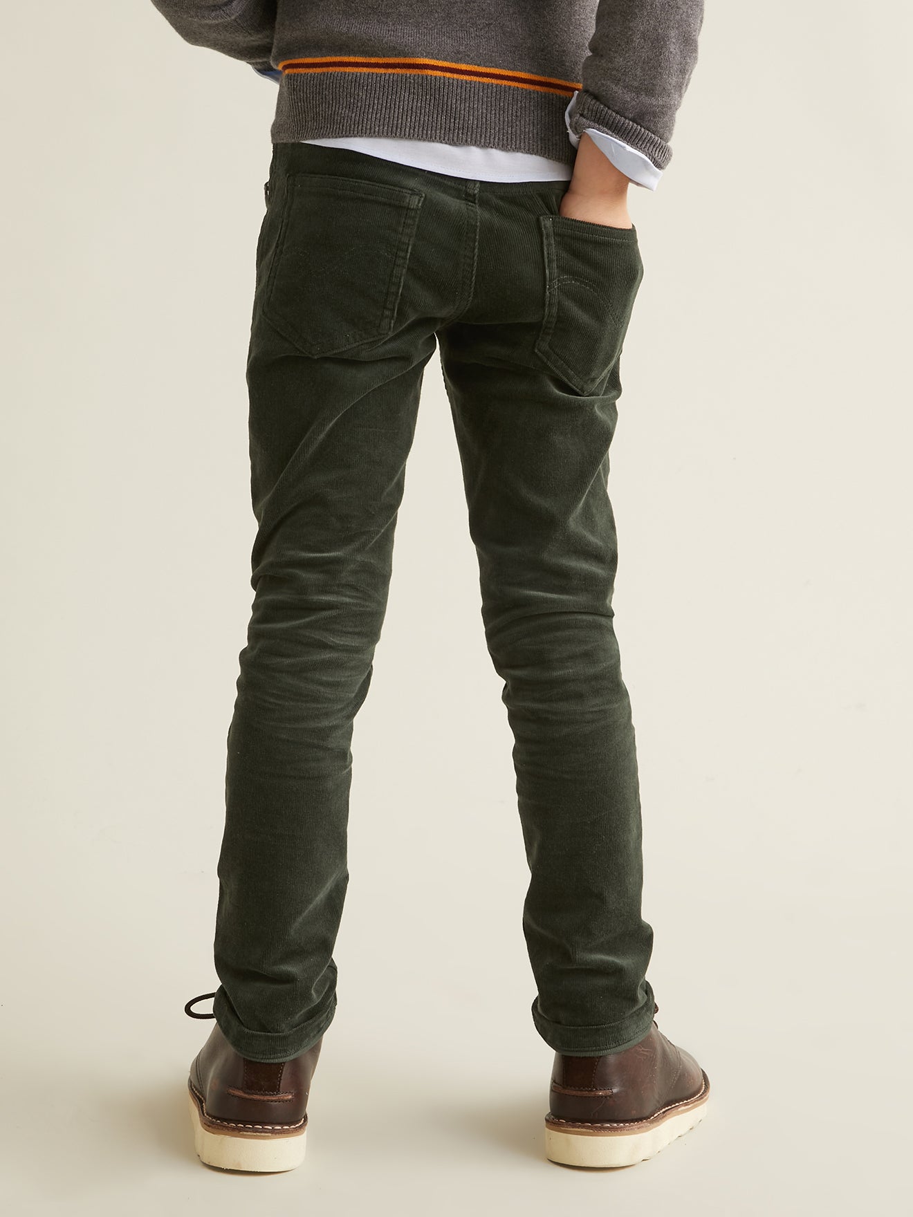Slim fit jongensbroek in velours