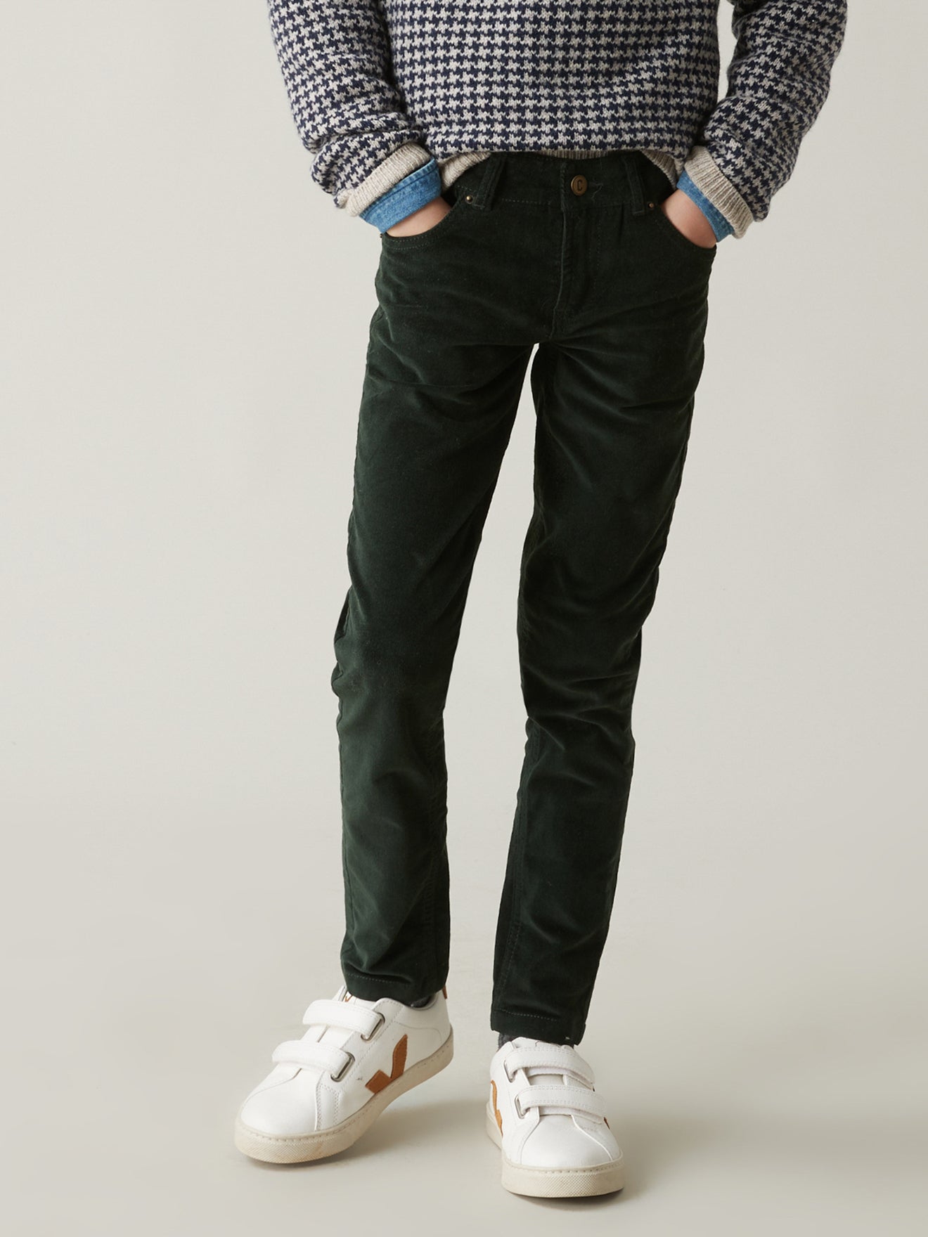 Slim fit jongensbroek in velours