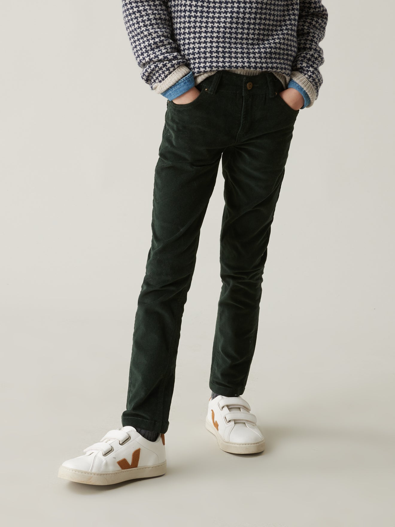 Slim fit jongensbroek in velours