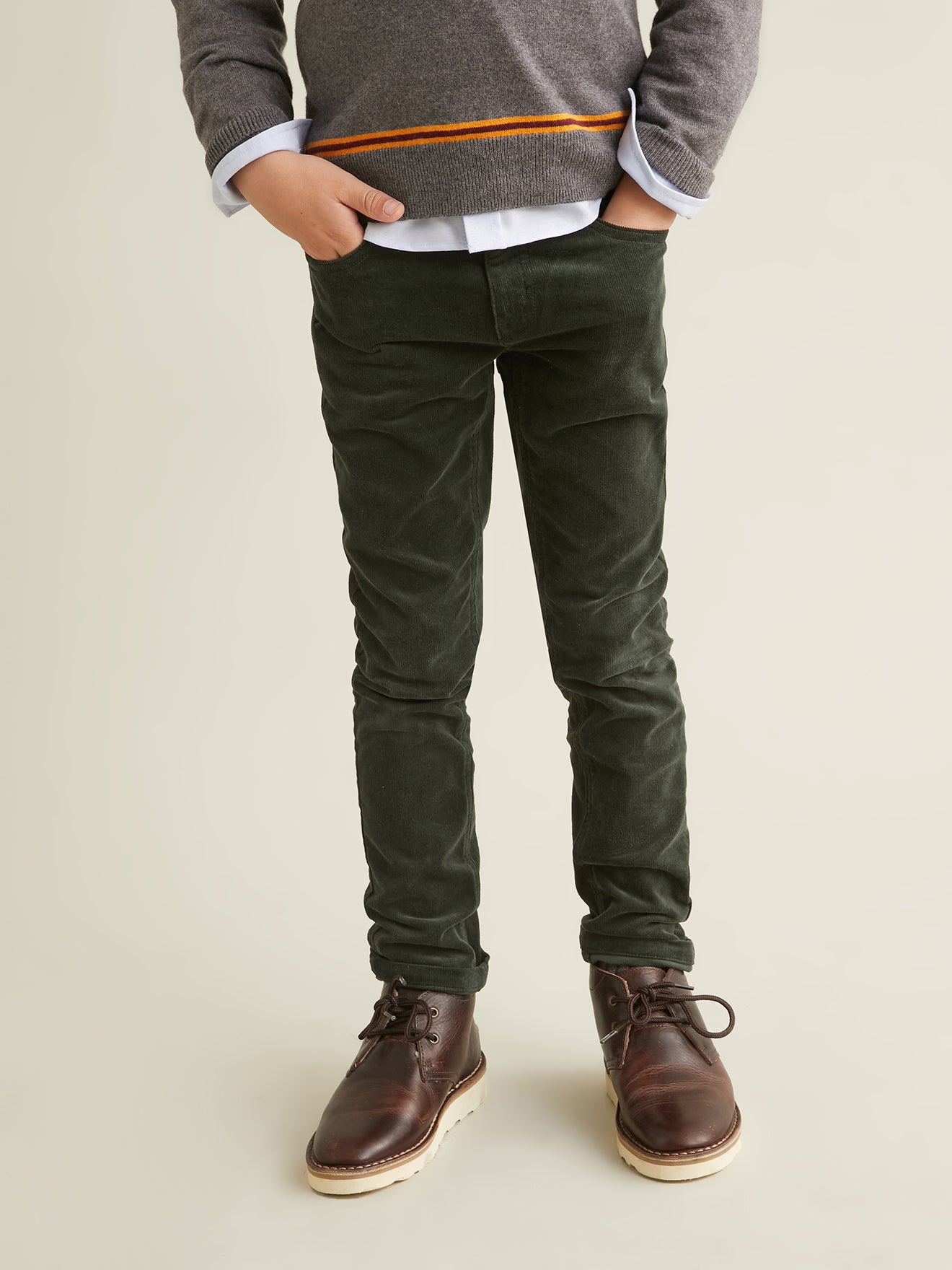 Slim fit jongensbroek in velours