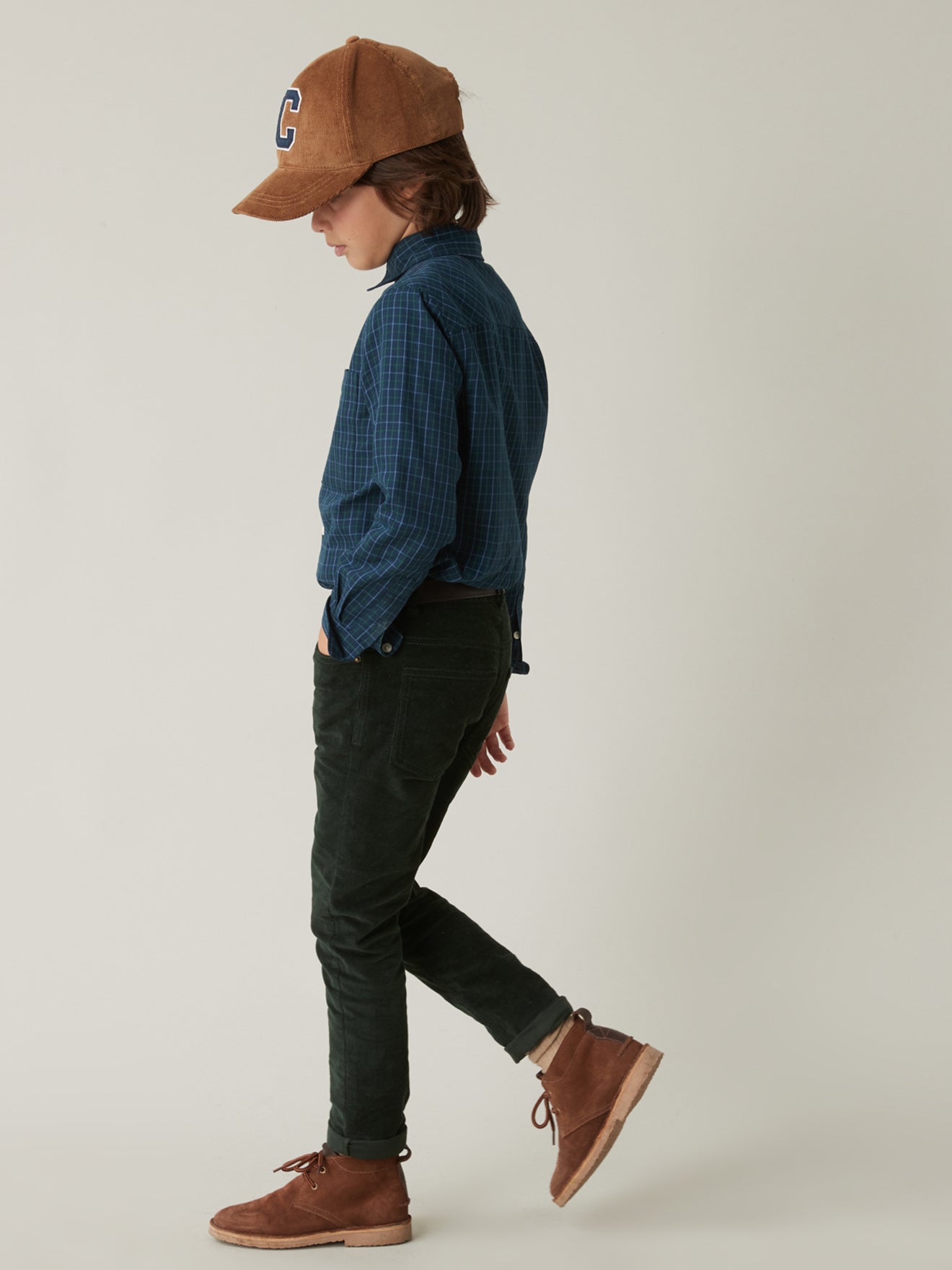Slim fit jongensbroek in velours