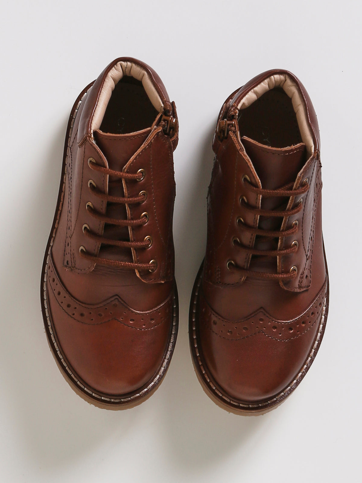 Bottines bout fleuri Garçon en cuir