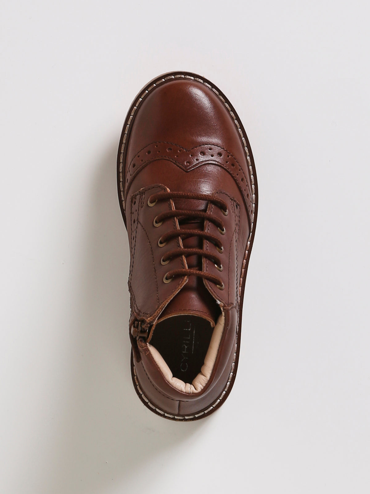Bottines bout fleuri Garçon en cuir